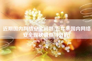 近期国内网络安全问题(近年来国内网络安全现状调查与分析)