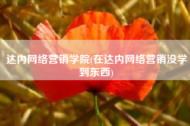 达内网络营销学院(在达内网络营销没学到东西)