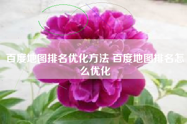 百度地图排名优化方法 百度地图排名怎么优化