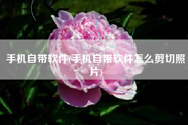手机自带软件(手机自带软件怎么剪切照片)