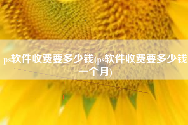 ps软件收费要多少钱(ps软件收费要多少钱一个月)