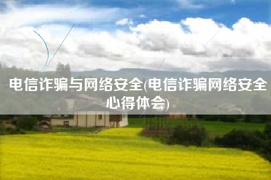 电信诈骗与网络安全(电信诈骗网络安全心得体会)