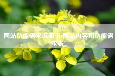 网站功能需求说明书(网站内容和功能需求表)