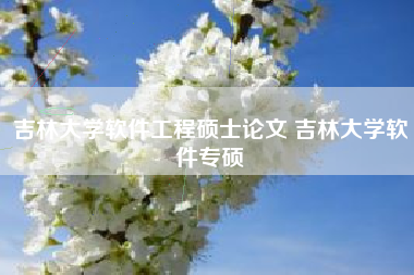 吉林大学软件工程硕士论文 吉林大学软件专硕