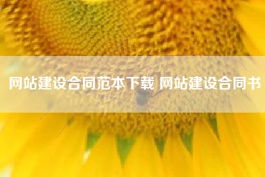 网站建设合同范本下载 网站建设合同书