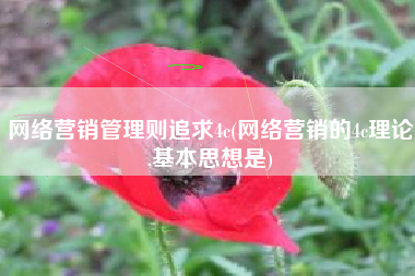 网络营销管理则追求4c(网络营销的4c理论,基本思想是)