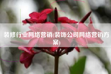装修行业网络营销(装饰公司网络营销方案)