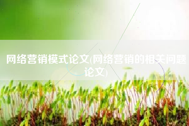 网络营销模式论文(网络营销的相关问题论文)