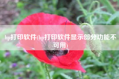 hp打印软件(hp打印软件显示部分功能不可用)