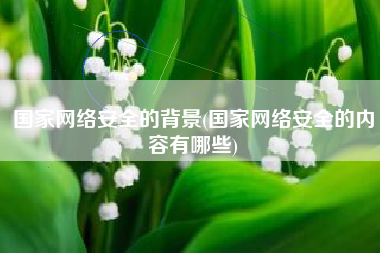 国家网络安全的背景(国家网络安全的内容有哪些)