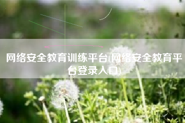 网络安全教育训练平台(网络安全教育平台登录入口)