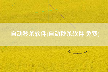 自动秒杀软件(自动秒杀软件 免费)