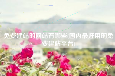 免费建站的网站有哪些(国内最好用的免费建站平台)