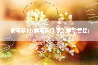 病毒软件(病毒软件怎么解除管控)