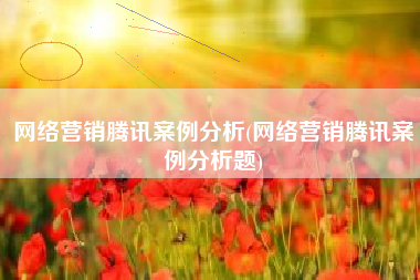 网络营销腾讯案例分析(网络营销腾讯案例分析题)
