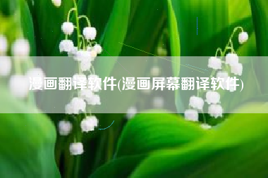 漫画翻译软件(漫画屏幕翻译软件)