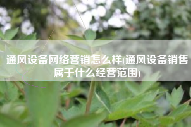 通风设备网络营销怎么样(通风设备销售属于什么经营范围)