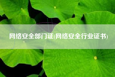 网络安全部门证(网络安全行业证书)
