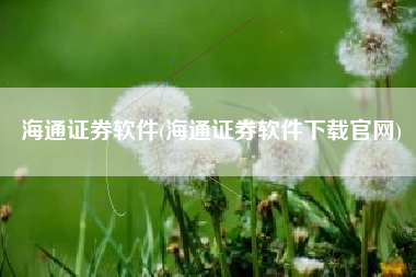 海通证券软件(海通证券软件下载官网)