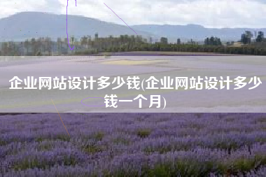 企业网站设计多少钱(企业网站设计多少钱一个月)