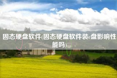 固态硬盘软件(固态硬盘软件装c盘影响性能吗)