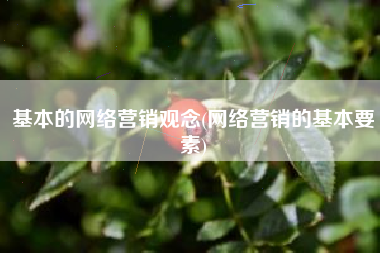 基本的网络营销观念(网络营销的基本要素)