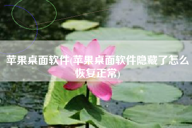 苹果桌面软件(苹果桌面软件隐藏了怎么恢复正常)