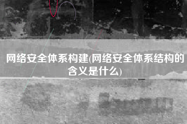 网络安全体系构建(网络安全体系结构的含义是什么)