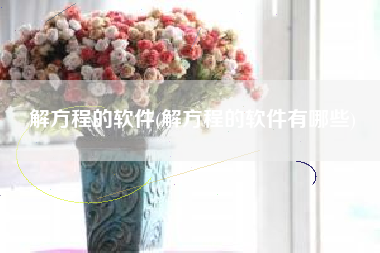 解方程的软件(解方程的软件有哪些)
