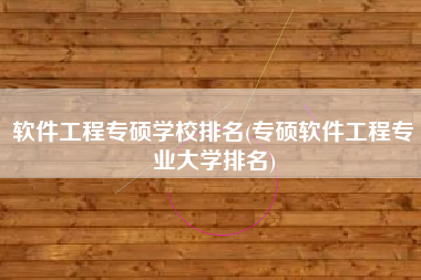 软件工程专硕学校排名(专硕软件工程专业大学排名)