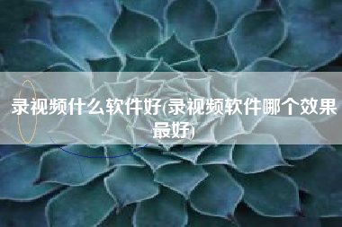 录视频什么软件好(录视频软件哪个效果最好)
