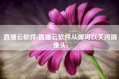 直播云软件(直播云软件从哪可以关闭摄像头)