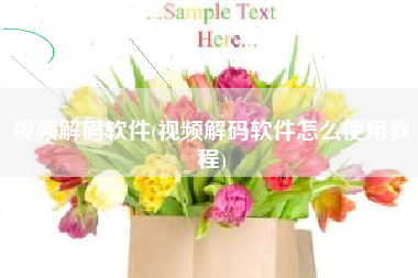 视频解码软件(视频解码软件怎么使用教程)