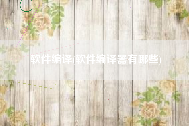 软件编译(软件编译器有哪些)