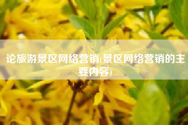 论旅游景区网络营销(景区网络营销的主要内容)