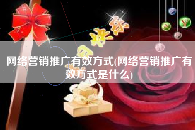 网络营销推广有效方式(网络营销推广有效方式是什么)