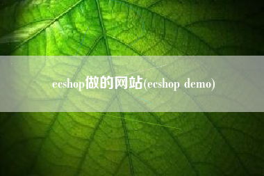 ecshop做的网站(ecshop demo)