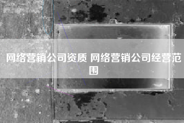 网络营销公司资质 网络营销公司经营范围