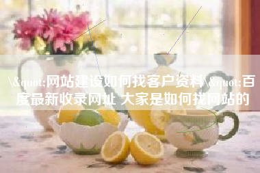 \"网站建设如何找客户资料\"百度最新收录网址 大家是如何找网站的