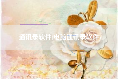 通讯录软件(电脑通讯录软件)