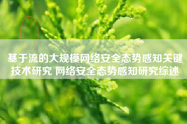 基于流的大规模网络安全态势感知关键技术研究 网络安全态势感知研究综述