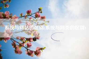 系统与网站的区别(系统与网页的区别)