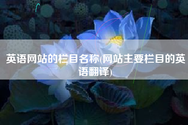 英语网站的栏目名称(网站主要栏目的英语翻译)