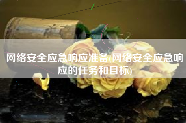 网络安全应急响应准备(网络安全应急响应的任务和目标)