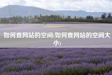 如何查网站的空间(如何查网站的空间大小)