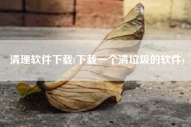 清理软件下载(下载一个清垃圾的软件)