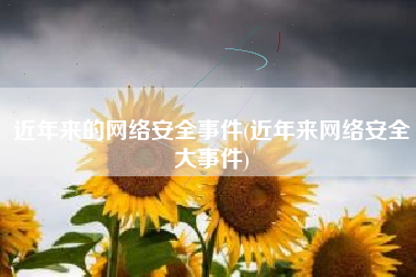 近年来的网络安全事件(近年来网络安全大事件)