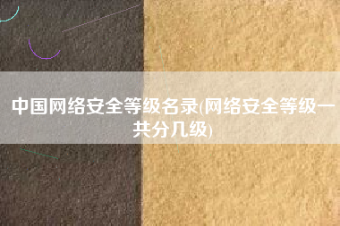 中国网络安全等级名录(网络安全等级一共分几级)