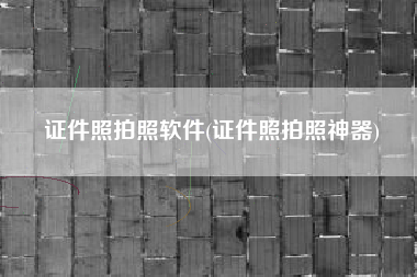 证件照拍照软件(证件照拍照神器)