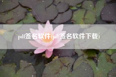 pdf签名软件(pdf签名软件下载)